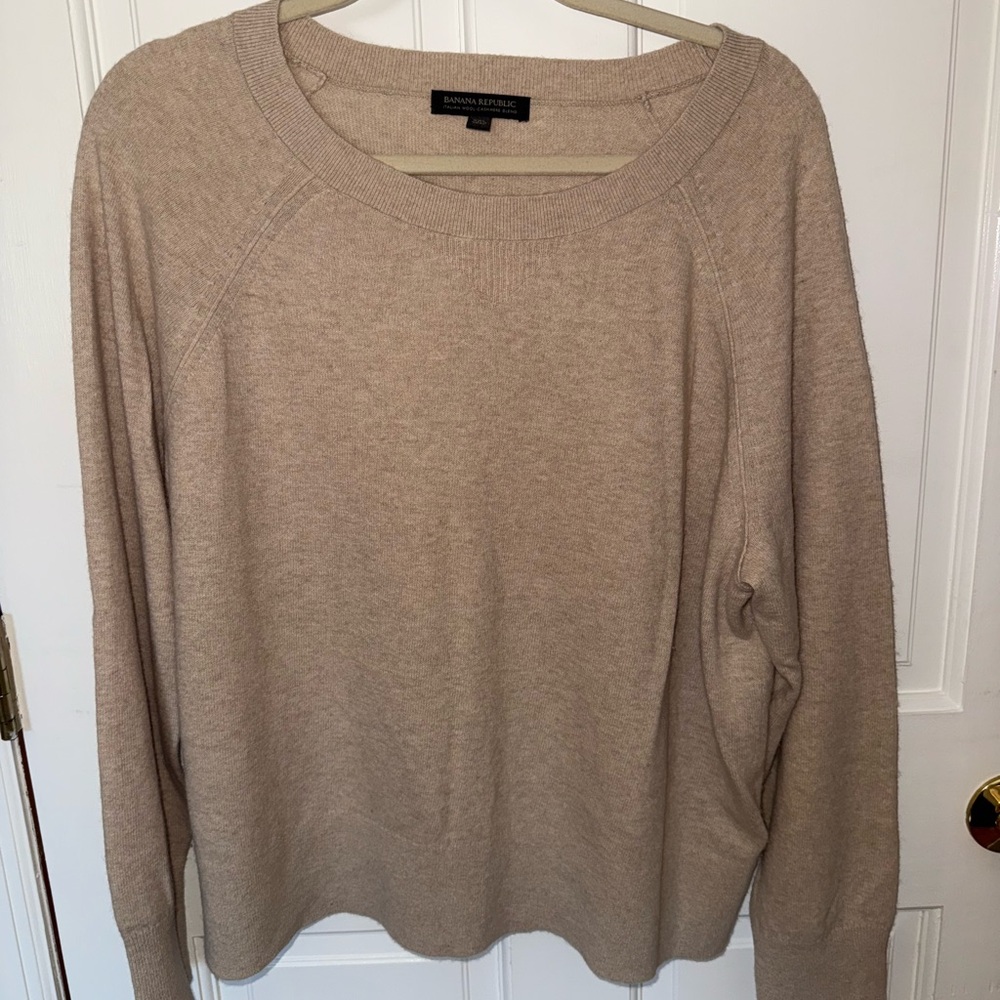 Banana Republic Beige Wool-Cashmere Blend Sweater